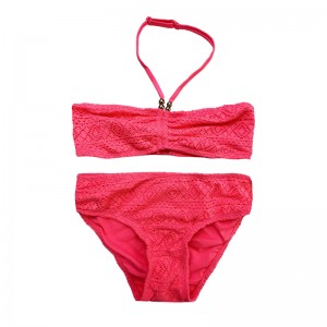 Halterneck Spitze Zwei Stücke Kinder Badeanzüge