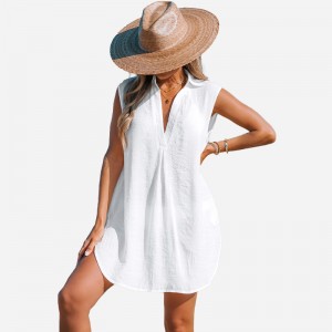 V-Ausschnitt grundlegender Kragenbedeckungskleid