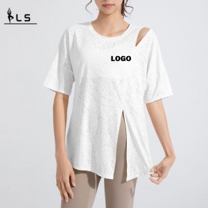 SC10262 T-Shirt Lose Casual Fitness Yoga Kurzarm Top Yoga T-Shirts Fitness rund-Hals-T-Shirts