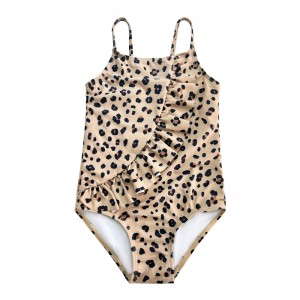 Halbiger einteiliger Flourcy Leopard Print
