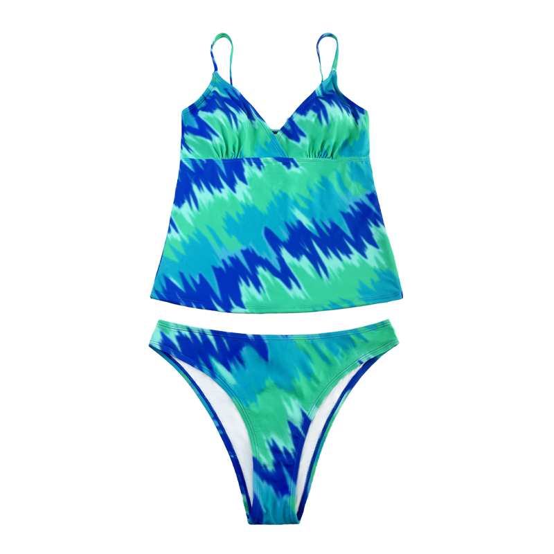 Blaugrüne zweiköpfige Badeanzug